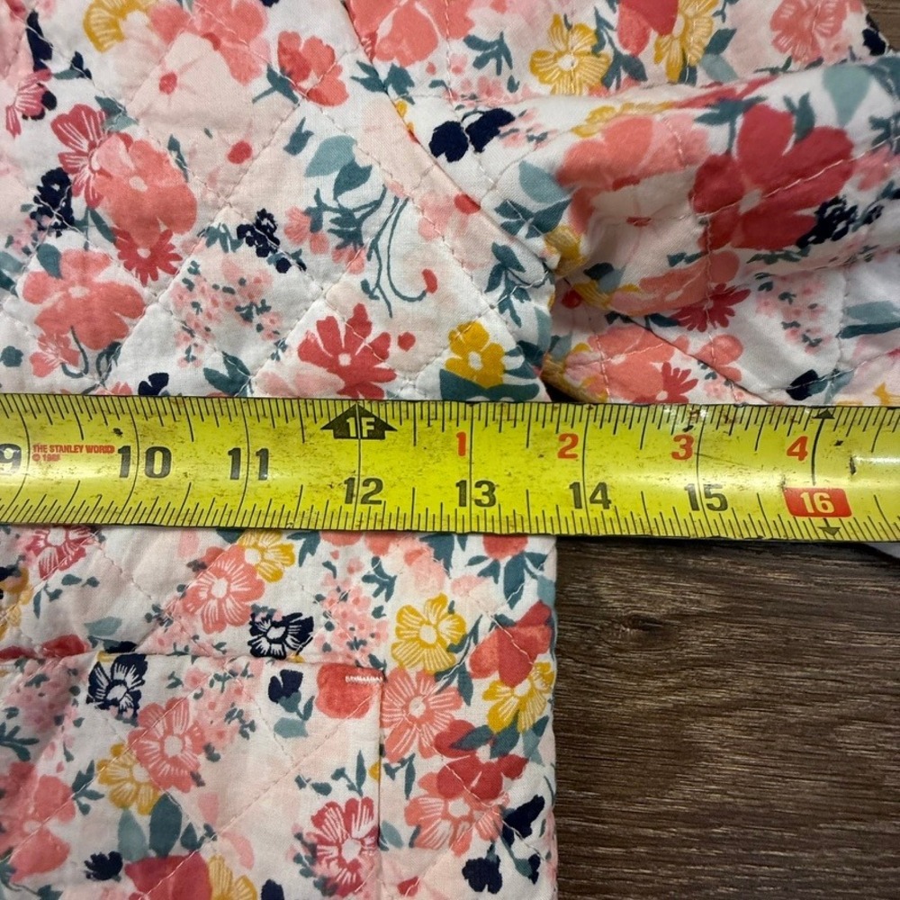 Janie and Jack Girls Quilted Floral Jacket Sz 6 Lightweight, Button Front - Picture 7 of 12